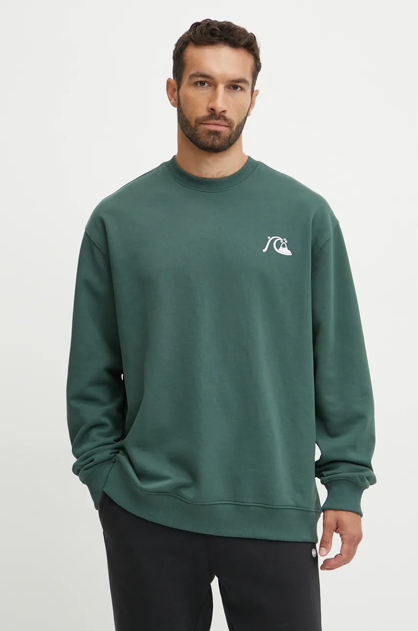 

Суичър Quiksilver Dna Bubble Logo Crew в зелено с принт AQYFT03375, Зелен