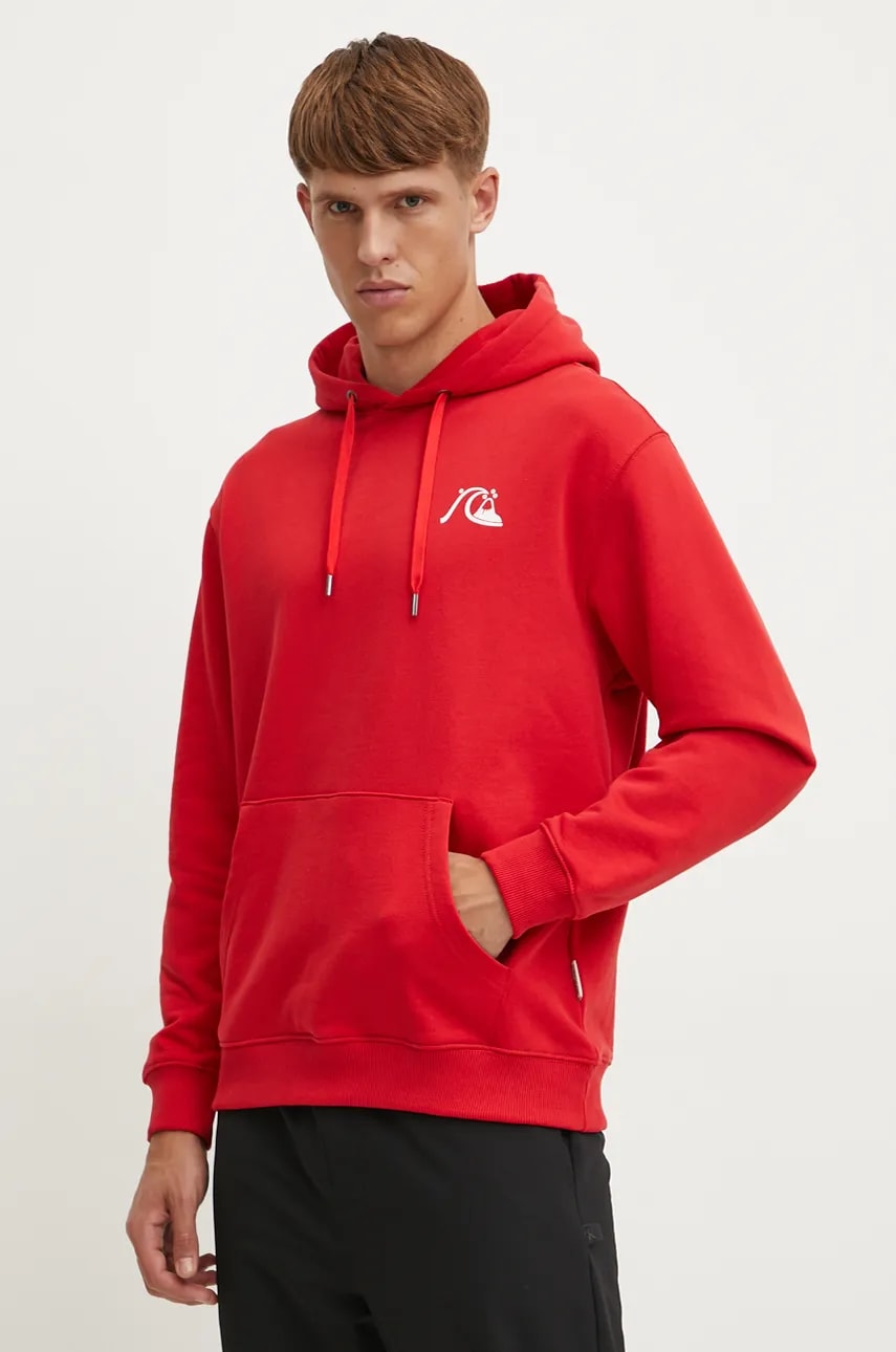 Quiksilver bluza Dna Bubble Logo Hoodie barbati, culoarea rosu, cu glugă, cu imprimeu, AQYFT03372 Quiksilver bluza Dna Bubble Logo Hoodie barbati, culoarea rosu, cu glugă, cu imprimeu, AQYFT03372