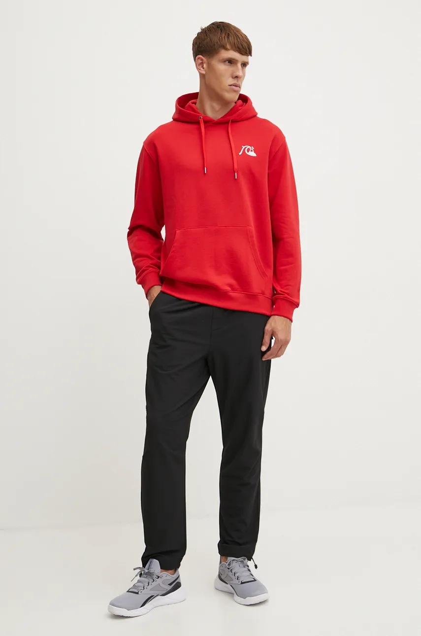 Кофта Quiksilver Dna Bubble Logo Hoodie мужская цвет красный с капюшоном с принтом AQYFT03372 Кофта Quiksilver Dna Bubble Logo Hoodie мужская цвет красный с капюшоном с принтом AQYFT03372