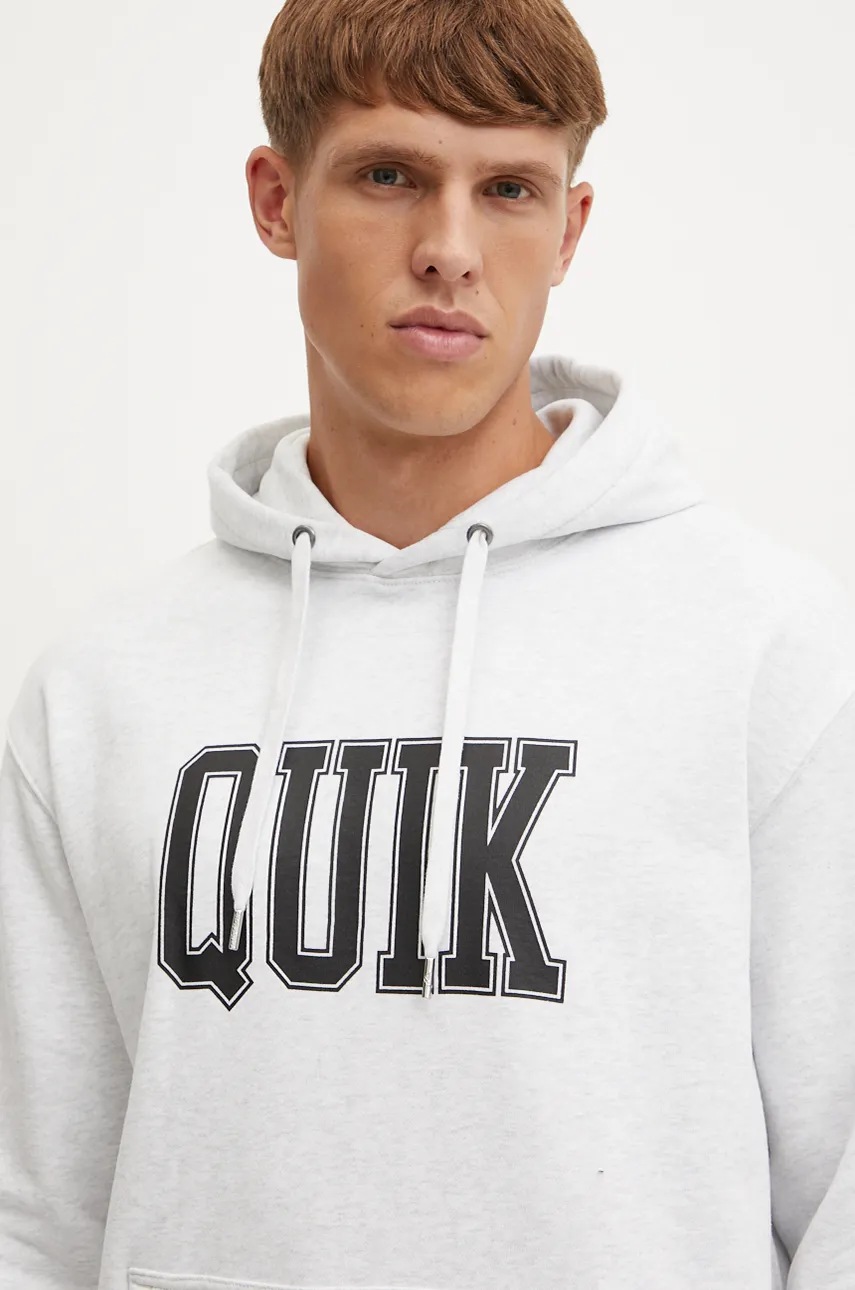 Μπλούζα Quiksilver Griffin Hoodie χρώμα: γκρι, με κουκούλα, AQYFT03407 φωτογραφία