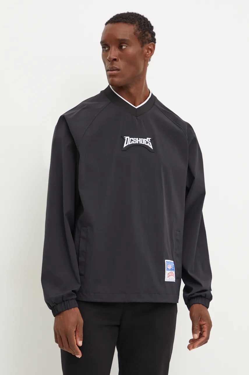 DC bluza Eagle Champ Warmup barbati, culoarea negru, cu imprimeu, ADYJK03201 DC bluza Eagle Champ Warmup barbati, culoarea negru, cu imprimeu, ADYJK03201