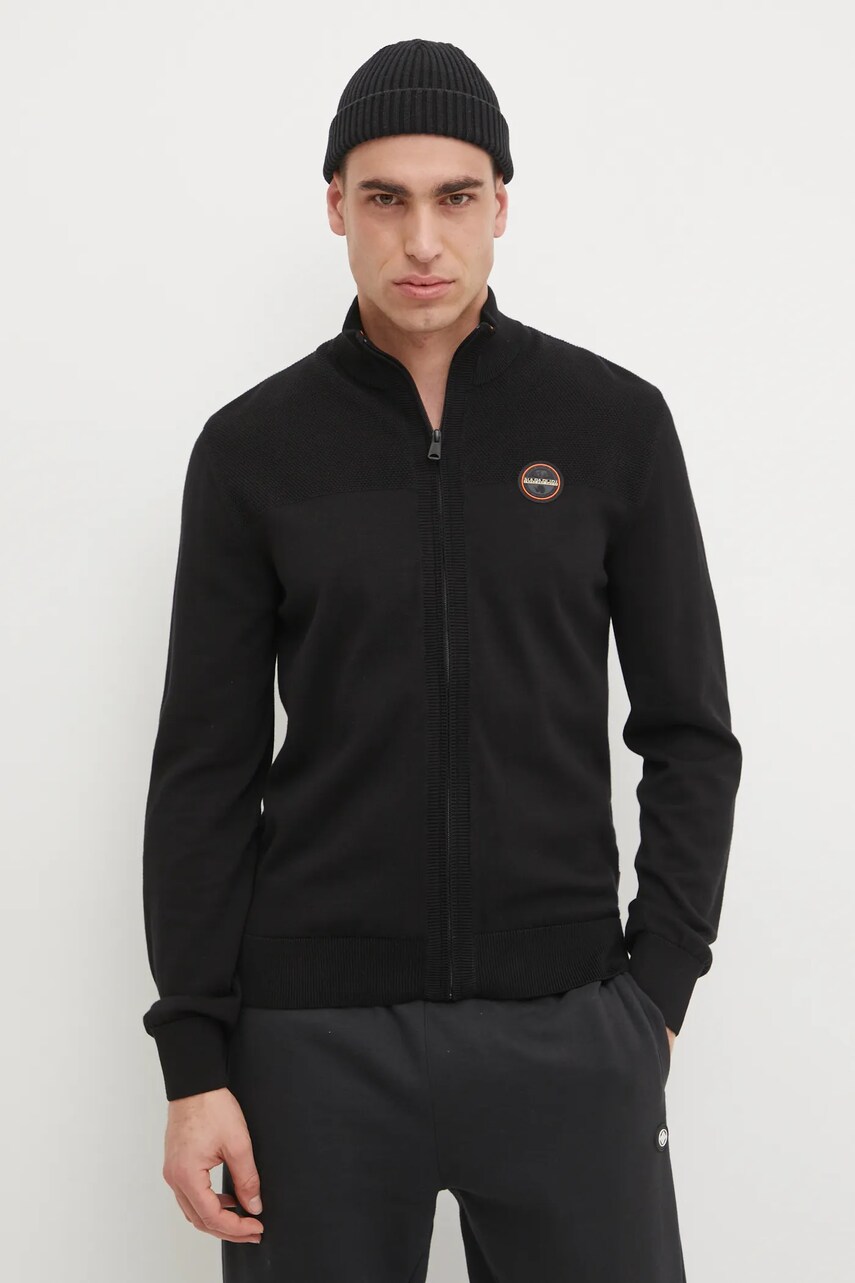 Napapijri pulover de bumbac Derri culoarea negru, NP0A4HMB0411