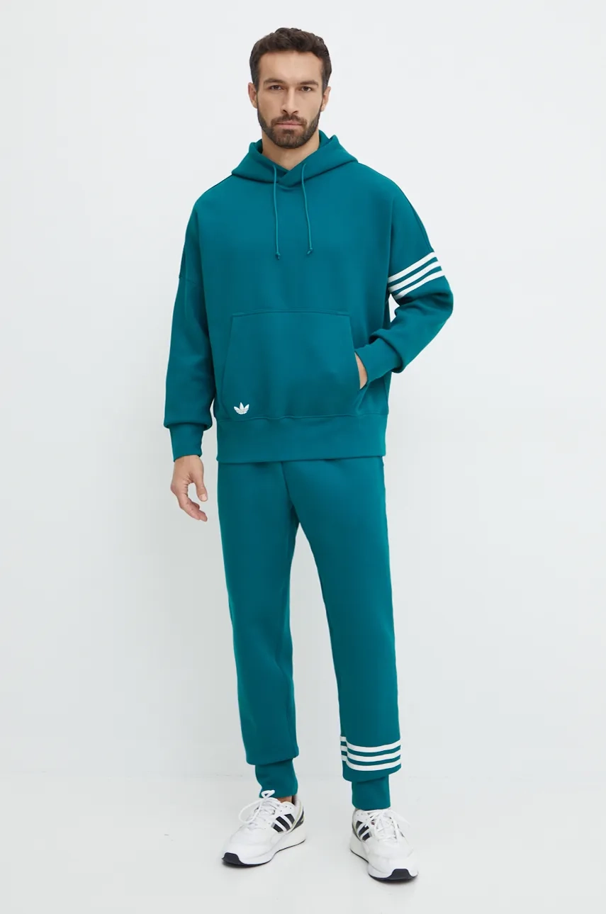 Pulover Adidas Originals Neuclassics C Hoodie Moški, Zelena Barva, S Kapuco, JF9140