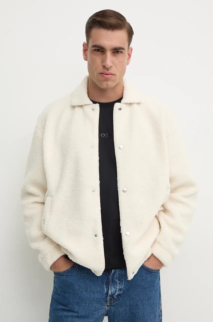 BOSS geaca barbati, culoarea bej, de tranzitie, oversize, 50523920