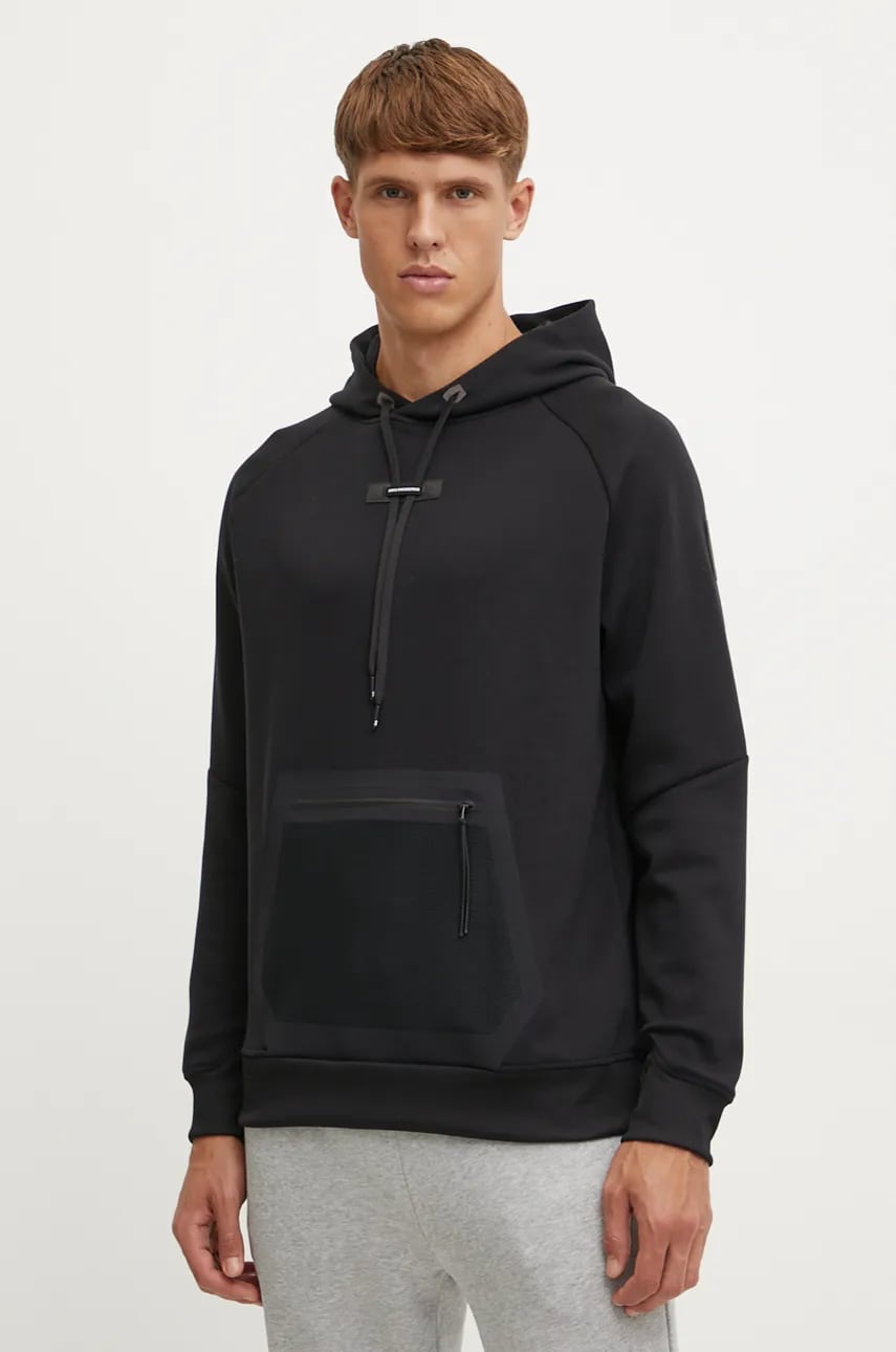 ON running bluza barbati, culoarea negru, cu glugă, neted, 1ME11450553 ON running bluza barbati, culoarea negru, cu glugă, neted, 1ME11450553