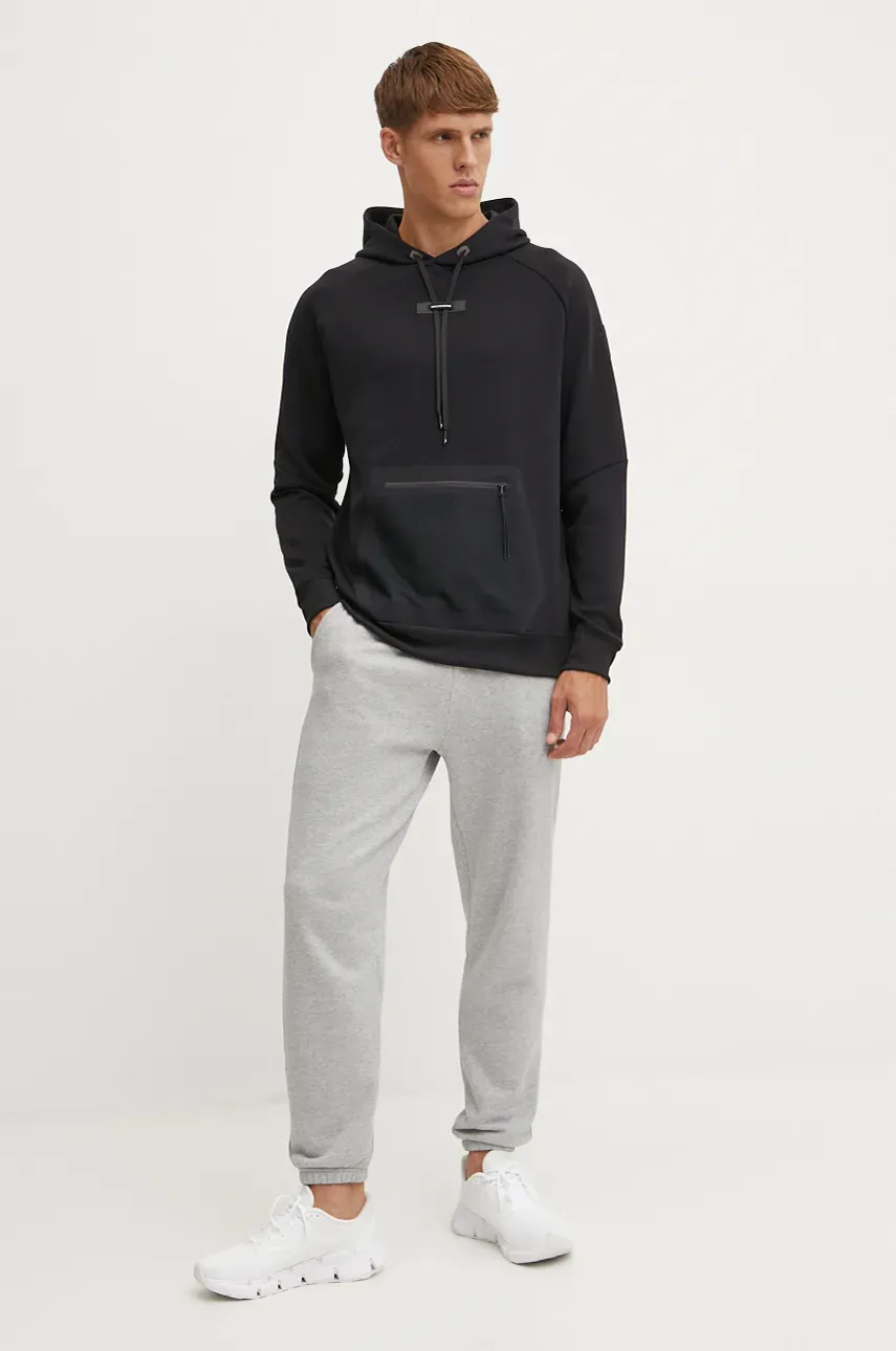 Кофта ON running мужская цвет чёрный с капюшоном однотонная 1ME11450553 Кофта ON running мужская цвет чёрный с капюшоном однотонная 1ME11450553