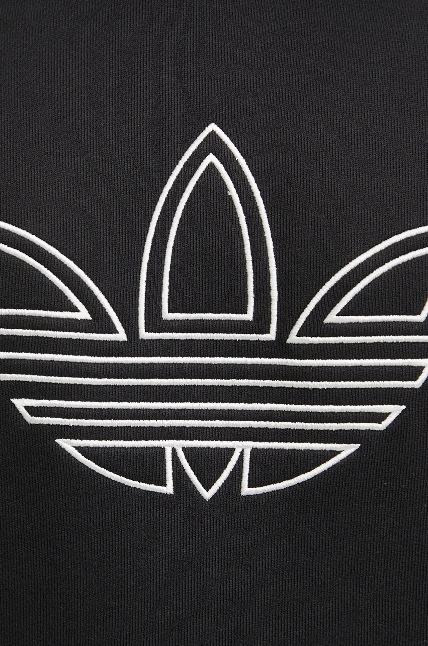 Βαμβακερή μπλούζα adidas Originals Outline Hoodie χρώμα: μαύρο, με κουκούλα, JJ1506 φωτογραφία