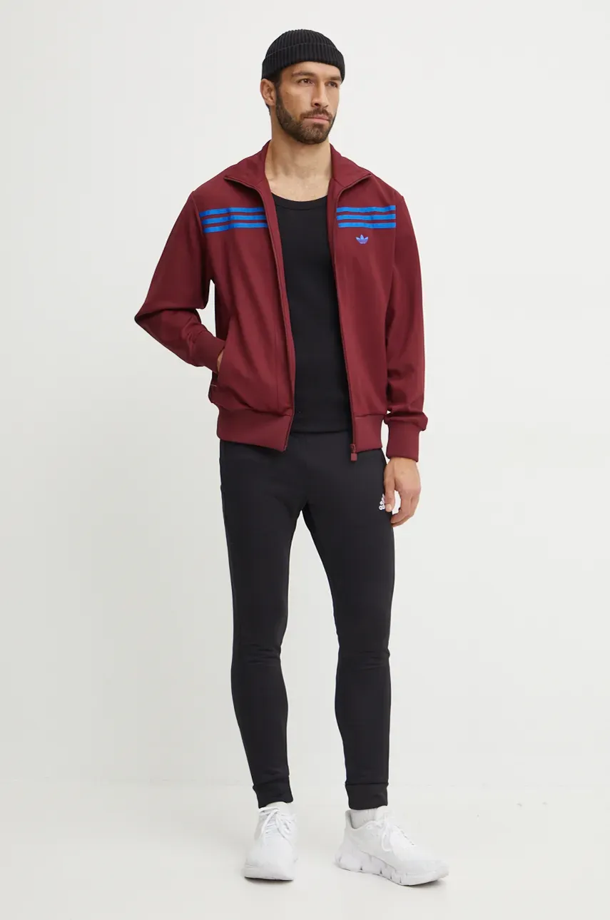 Кофта adidas Originals 70s Track Top мужская цвет бордовый с аппликацией JN5963 Кофта adidas Originals 70s Track Top мужская цвет бордовый с аппликацией JN5963