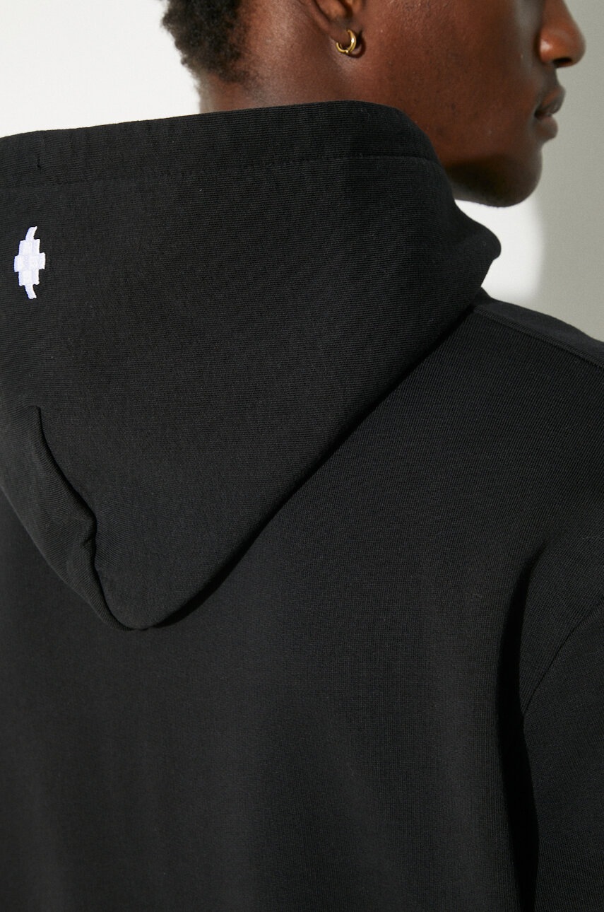 Бавовняна кофта Marcelo Burlon Que Onda Regular Hoodie чоловіча колір чорний з капюшоном з аплікацією CMBB007F24FLE0061001 