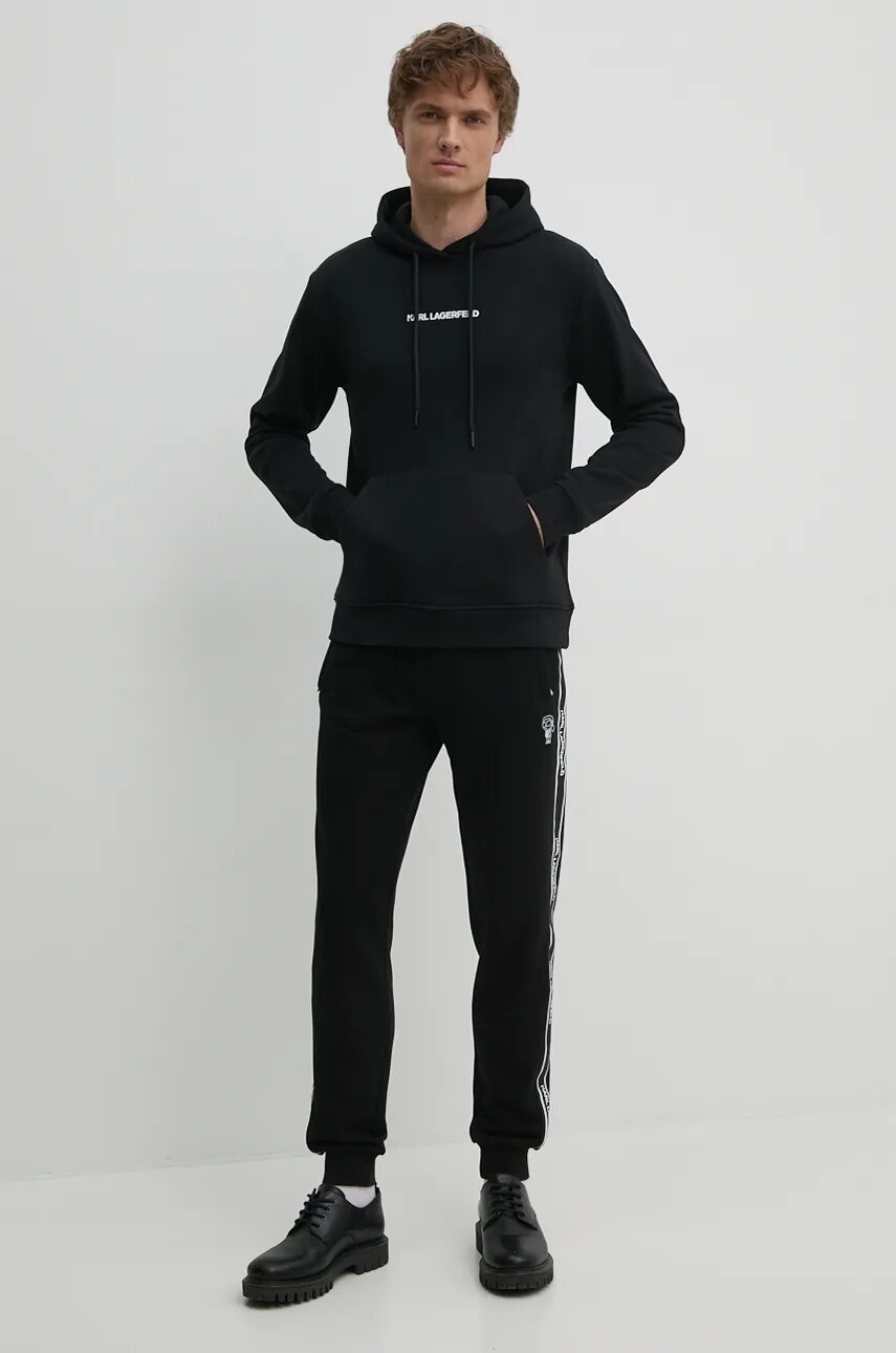 Кофта Karl Lagerfeld мужская цвет чёрный с капюшоном с принтом 544942.705061 Кофта Karl Lagerfeld мужская цвет чёрный с капюшоном с принтом 544942.705061