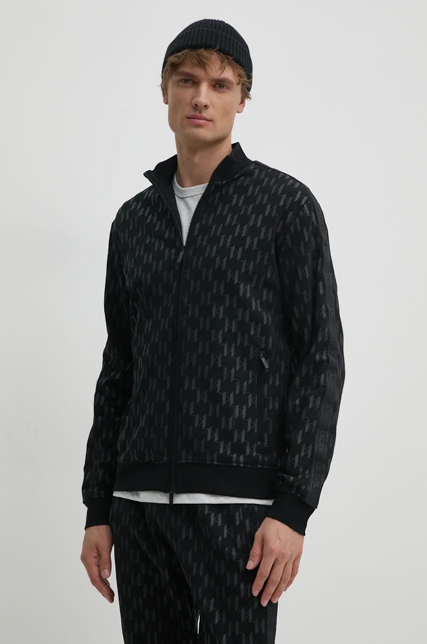 

Памучен суичър Karl Lagerfeld в черно с десен 544950.705076, Черен