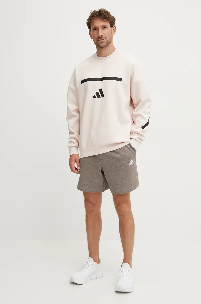 Кофта adidas ZNE мужская цвет бежевый с принтом JF2452 Кофта adidas ZNE мужская цвет бежевый с принтом JF2452