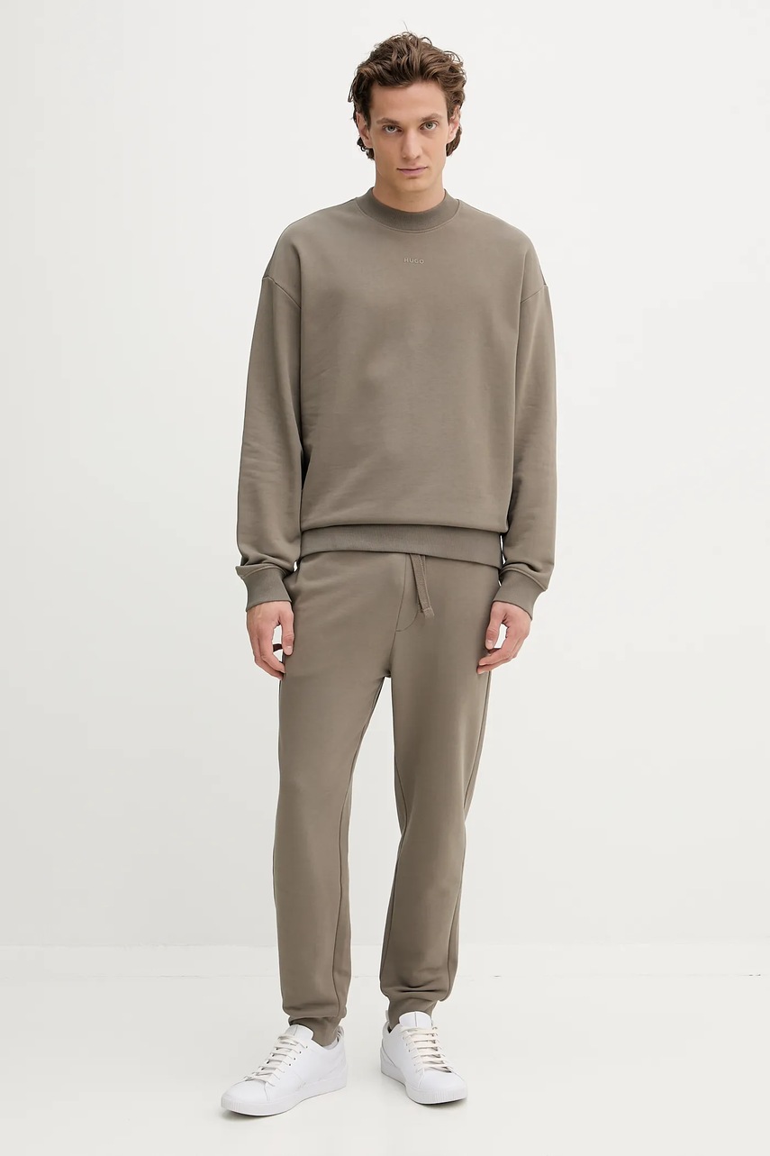 Хлопковая кофта HUGO однотонная 50525892