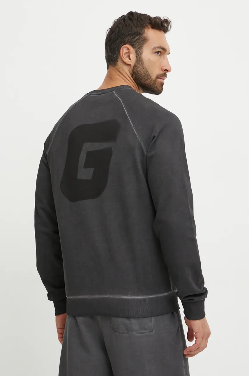Guess pamut melegítőfelső FELIS fekete, férfi, nyomott mintás, Z4BQ13 KCE90 termék 2. képe