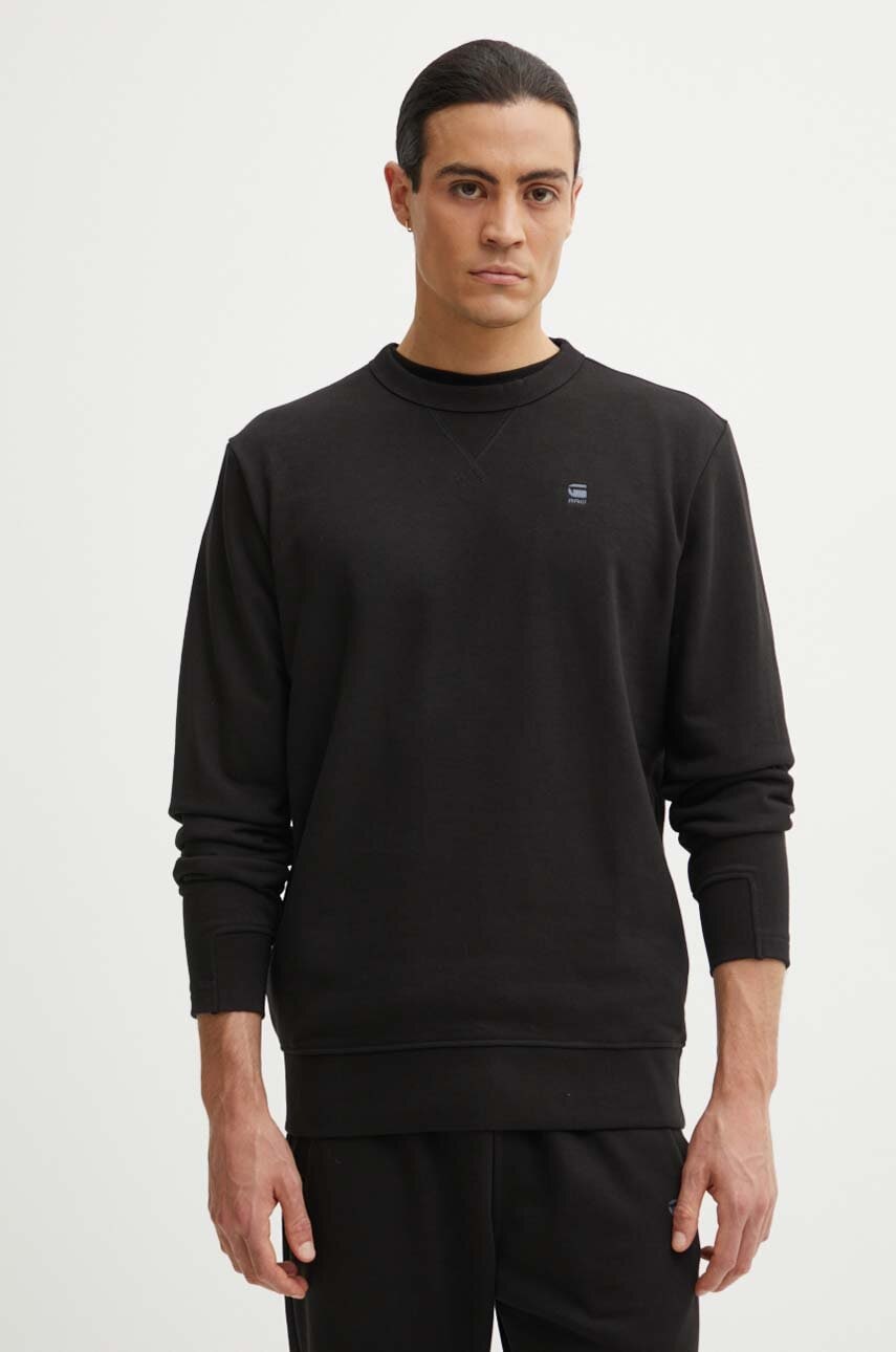 G-Star Raw bluza barbati, culoarea negru, neted, D25121-D566 G-Star Raw bluza barbati, culoarea negru, neted, D25121-D566