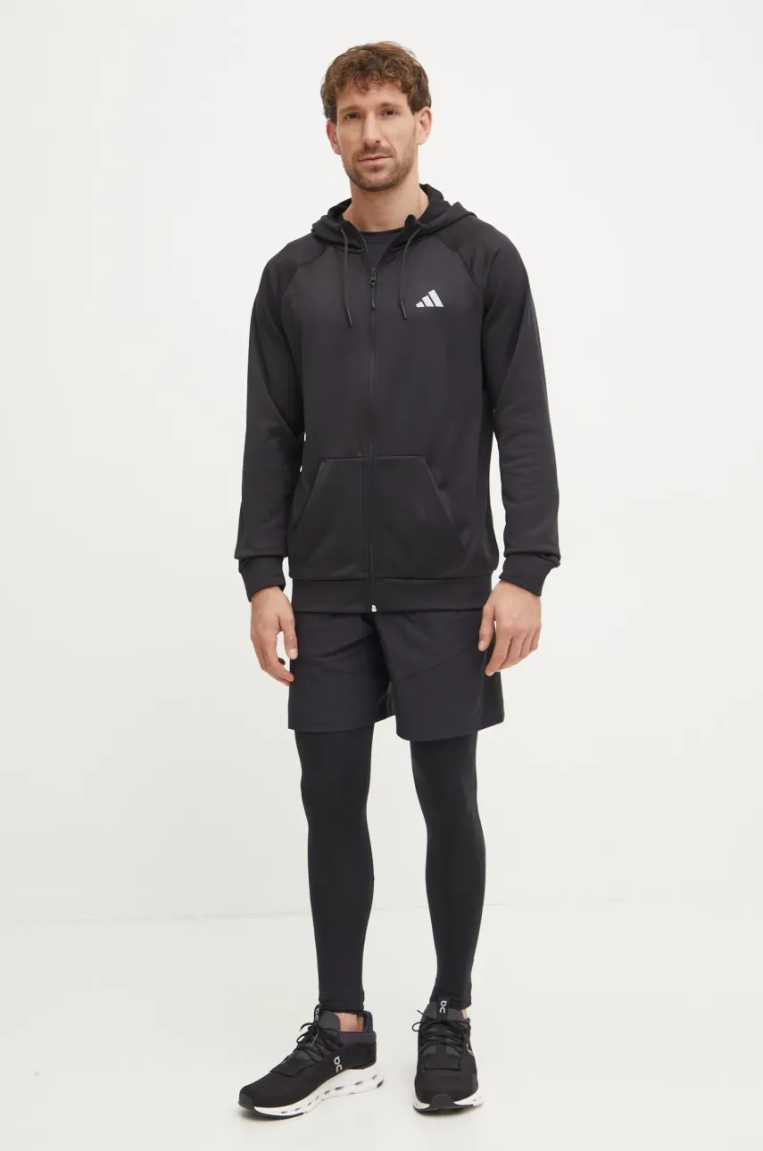 Кофта для тренинга adidas Performance Game and Go цвет чёрный с капюшоном однотонная IM7489 Кофта для тренинга adidas Performance Game and Go цвет чёрный с капюшоном однотонная IM7489