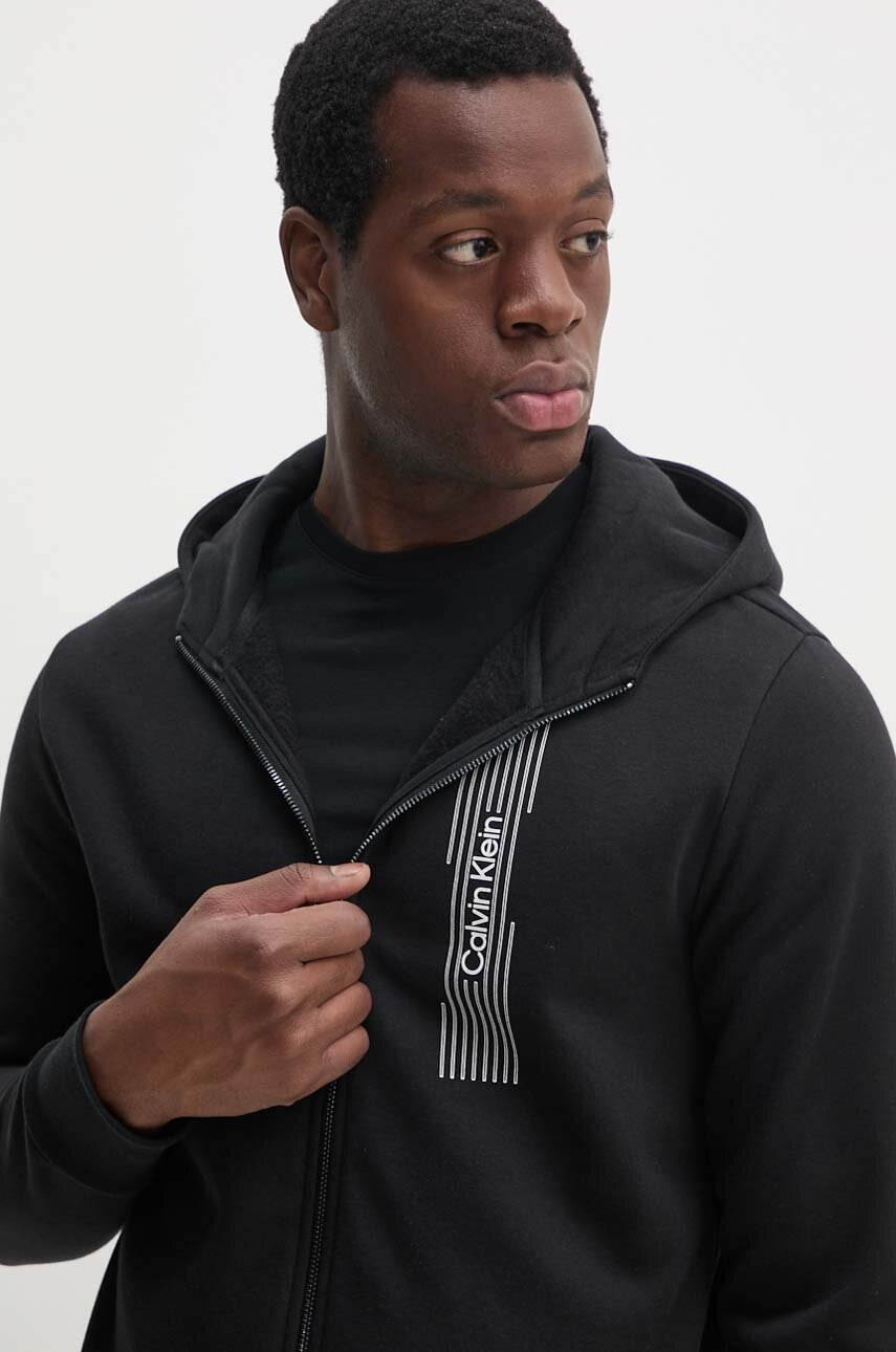 Кофта Calvin Klein чоловіча колір чорний з капюшоном з принтом K10K113550 