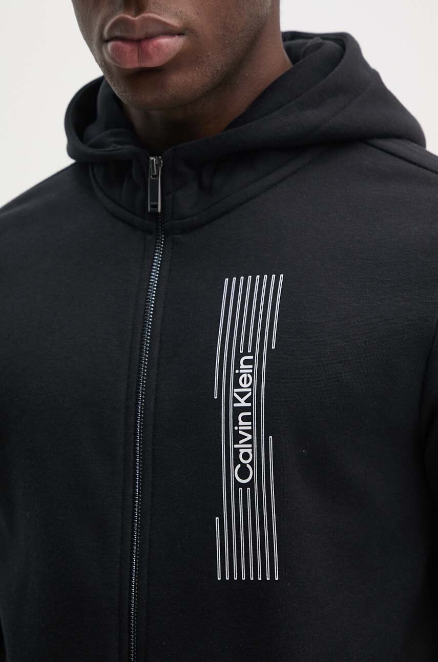 Кофта Calvin Klein чоловіча колір чорний з капюшоном з принтом K10K113550 