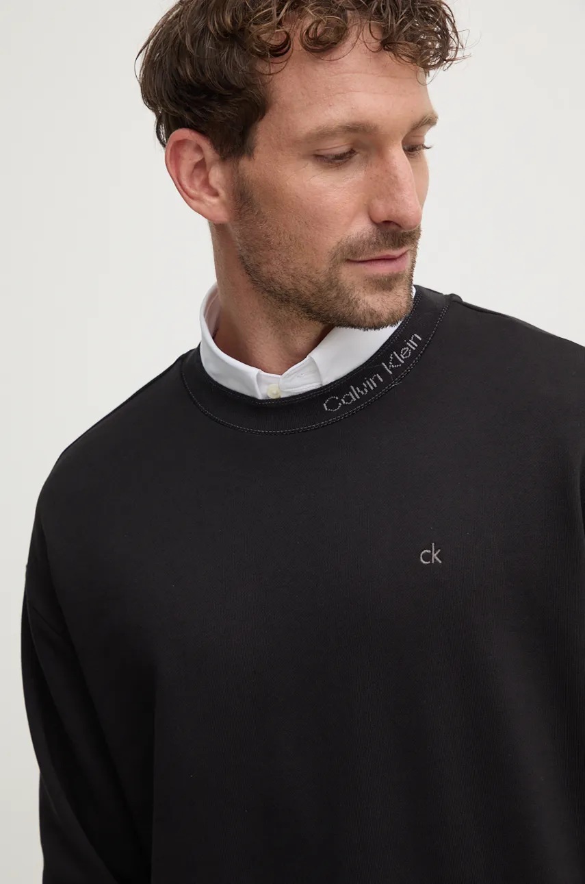 Бавовняна кофта Calvin Klein чоловіча колір чорний з аплікацією K10K114092 