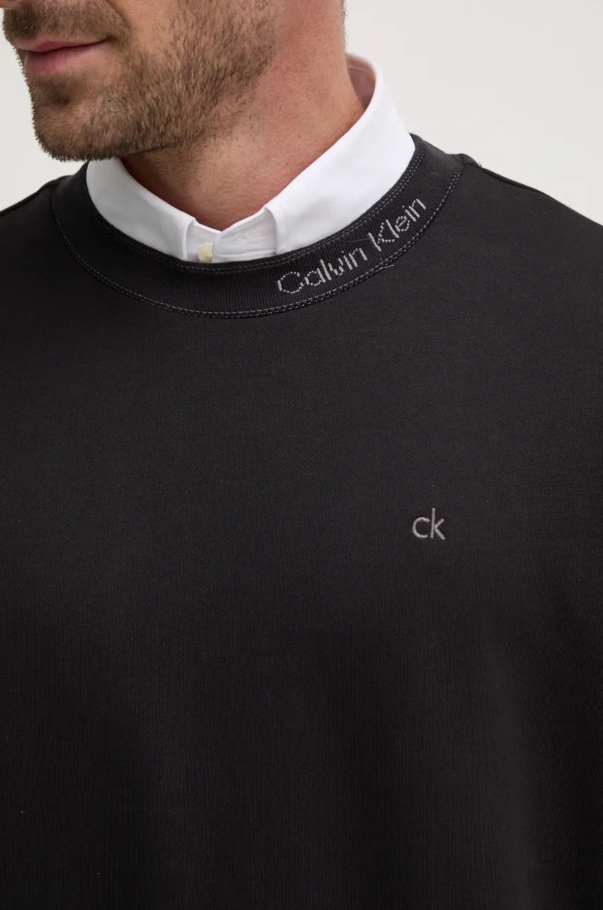Бавовняна кофта Calvin Klein чоловіча колір чорний з аплікацією K10K114092 