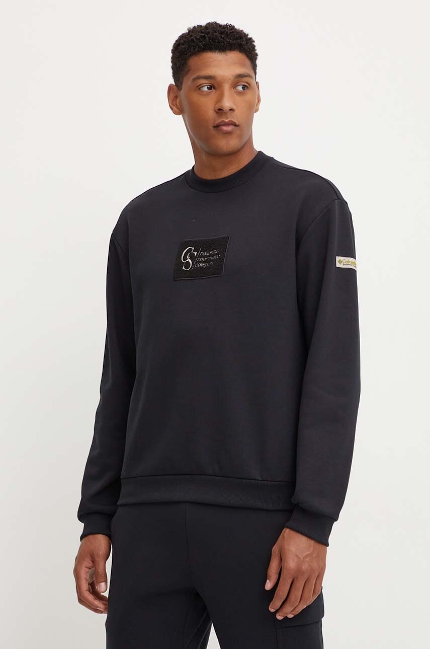 Columbia bluza Wallowa Fleece barbati, culoarea negru, cu imprimeu, 2090811 Columbia bluza Wallowa Fleece barbati, culoarea negru, cu imprimeu, 2090811