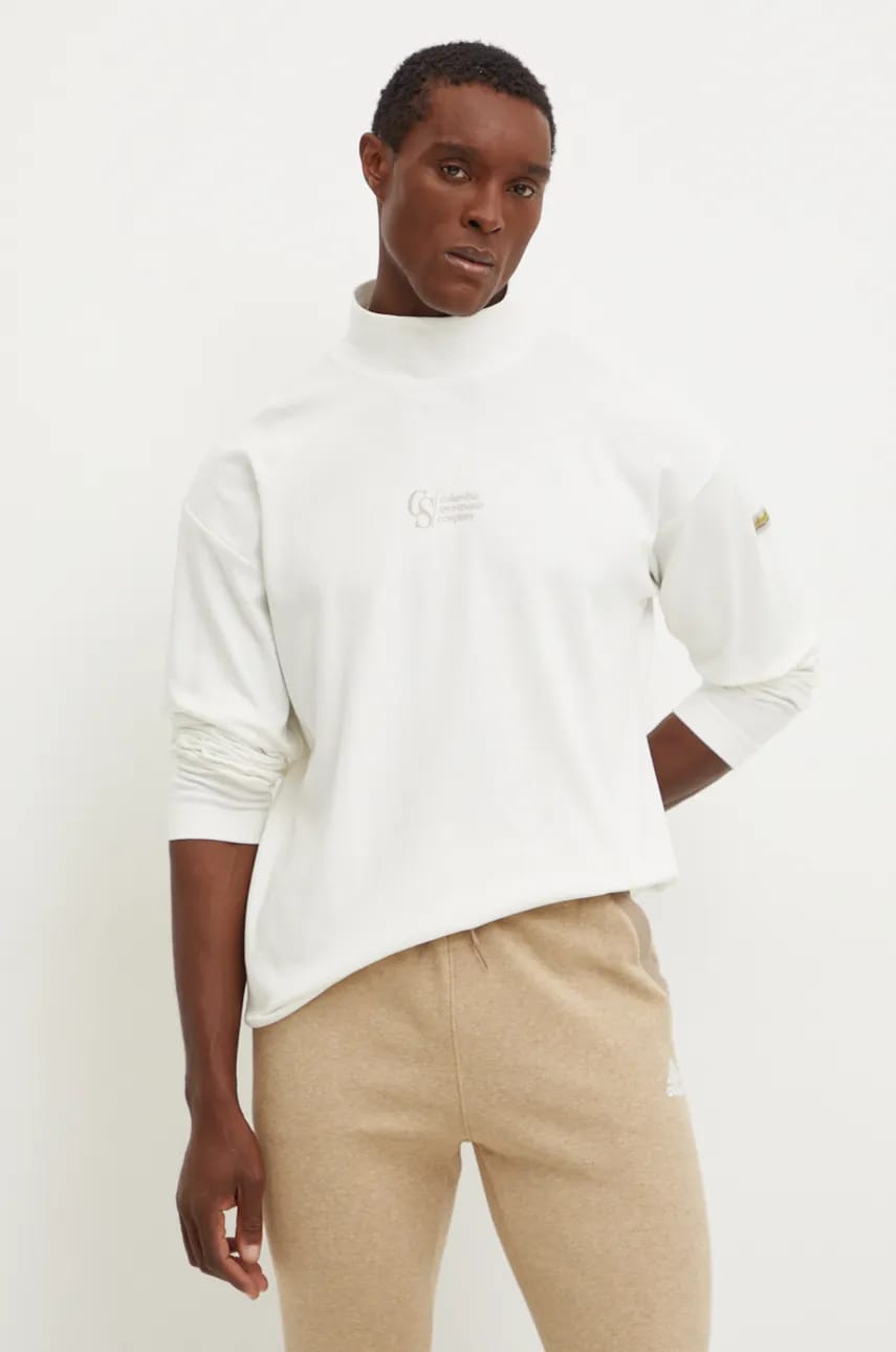 Columbia bluza Wallowa barbati, culoarea alb, cu imprimeu, 2090861 Columbia bluza Wallowa barbati, culoarea alb, cu imprimeu, 2090861