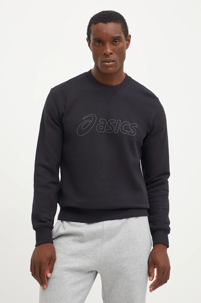 Levně Mikina Asics pánská, černá barva, s aplikací, 2031E192