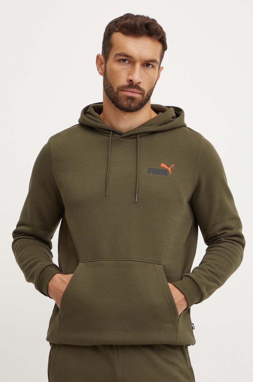 

Суичър Puma в зелено с качулка с принт 674471, Зелен