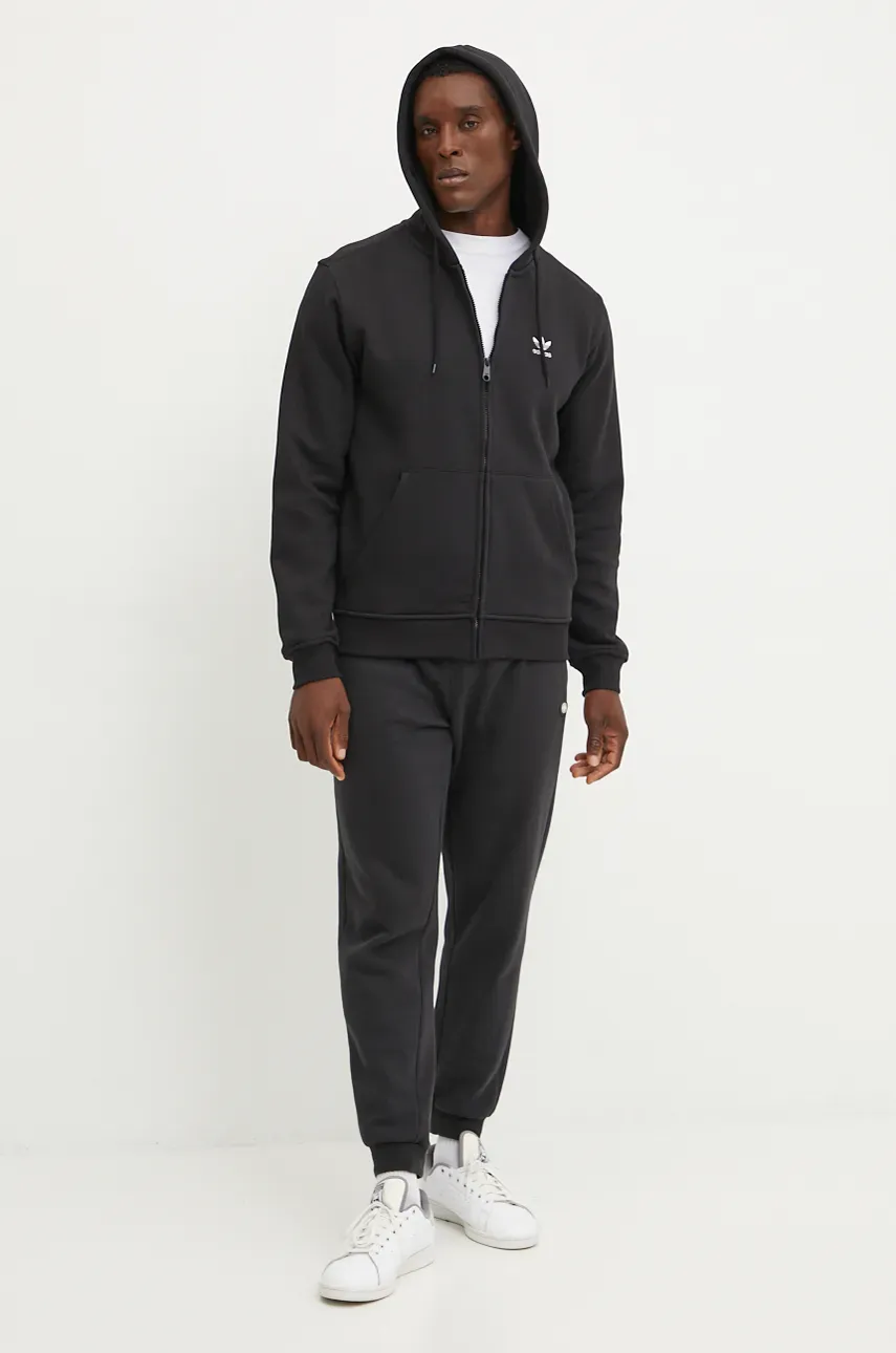 Кофта adidas Originals мужская цвет чёрный с капюшоном однотонная IW5791 Кофта adidas Originals мужская цвет чёрный с капюшоном однотонная IW5791