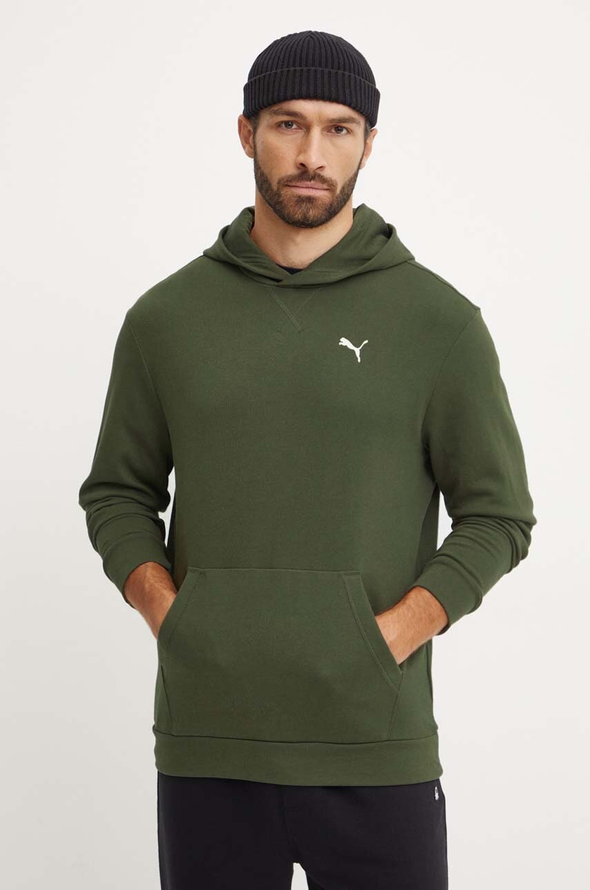 Puma bluza barbati, culoarea verde, cu glugă, cu imprimeu, 681759 Puma bluza barbati, culoarea verde, cu glugă, cu imprimeu, 681759