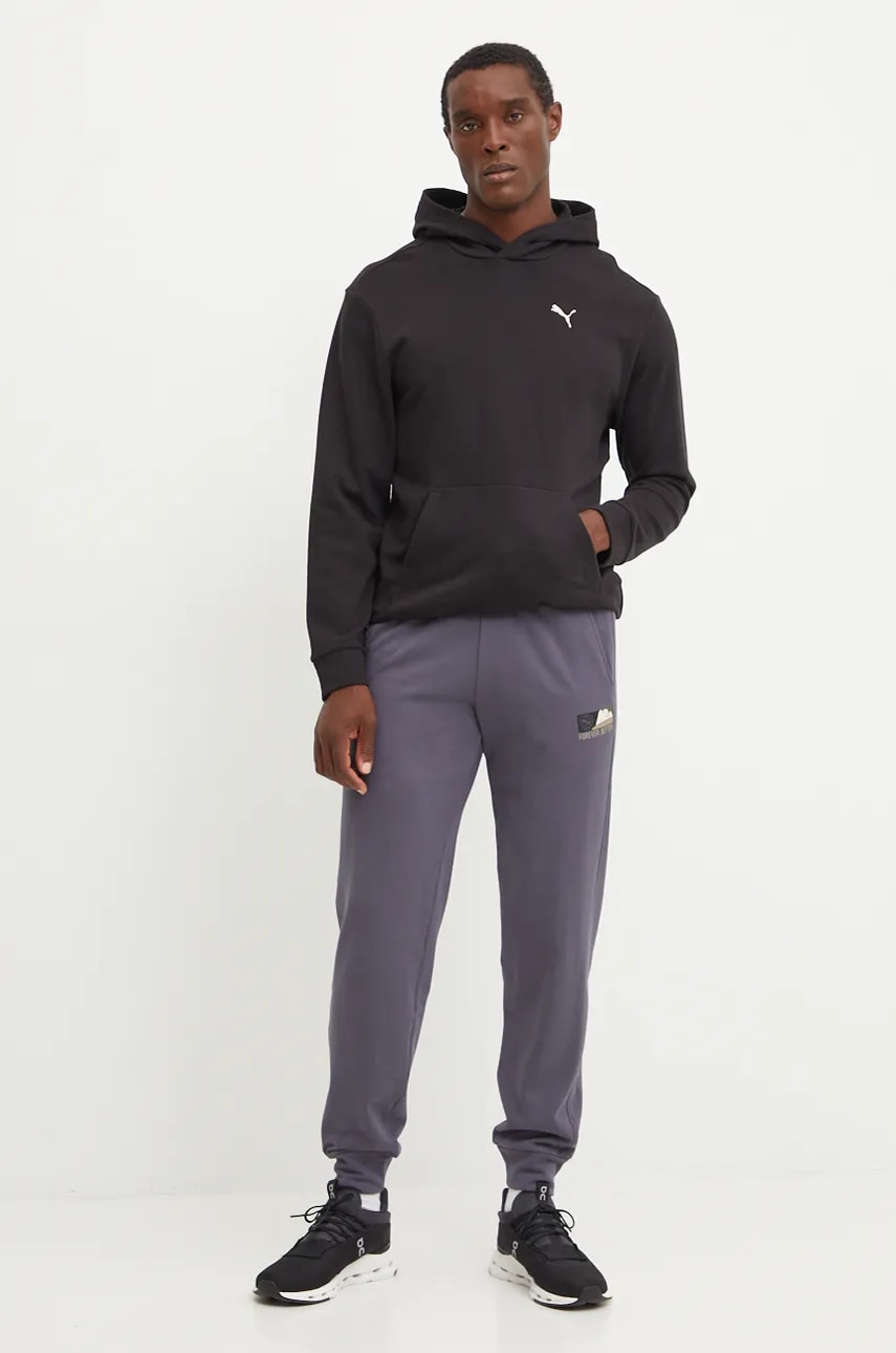 Кофта Puma мужская цвет чёрный с капюшоном с аппликацией 681759 Кофта Puma мужская цвет чёрный с капюшоном с аппликацией 681759