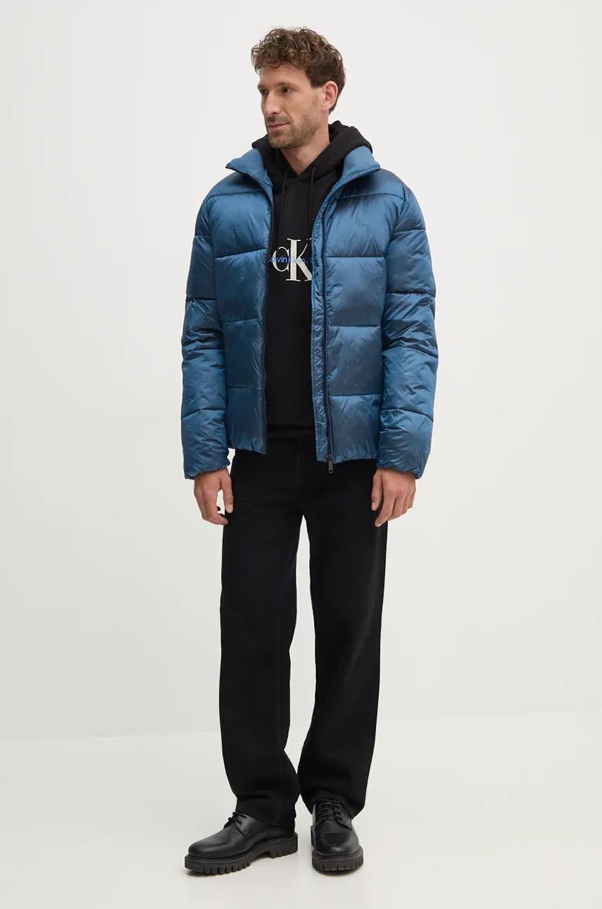 Хлопковая кофта Calvin Klein Jeans мужская цвет чёрный с капюшоном с принтом J30J326875 Хлопковая кофта Calvin Klein Jeans мужская цвет чёрный с капюшоном с принтом J30J326875