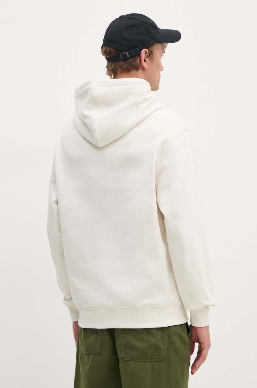 Βαμβακερή μπλούζα Calvin Klein Jeans χρώμα: μπεζ, με κουκούλα, J30J326876 φωτογραφία