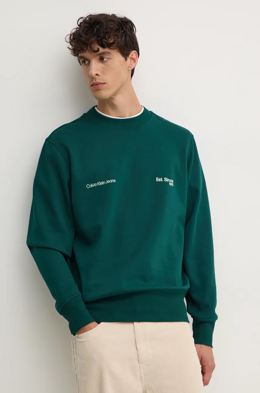 

Суичър Calvin Klein Jeans в зелено с принт J30J326877, Зелен
