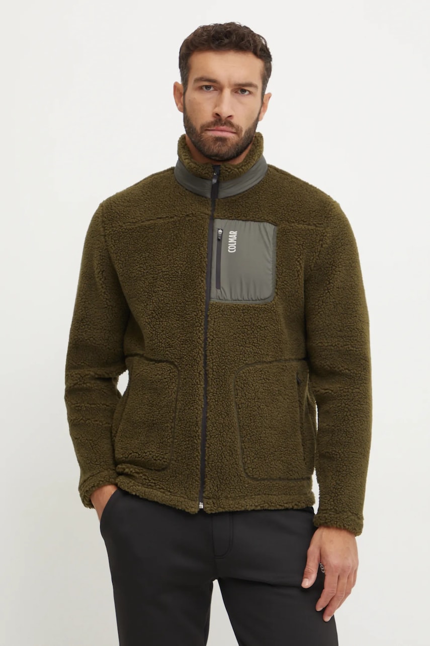 Colmar hanorac fleece culoarea verde, cu imprimeu, 8336.5XY Colmar hanorac fleece culoarea verde, cu imprimeu, 8336.5XY