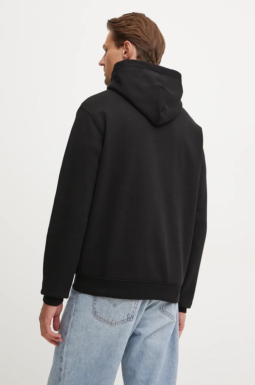 Кофта Guess EMBROIDERED чоловіча колір чорний з капюшоном з аплікацією M4BQ25.K9Z21 