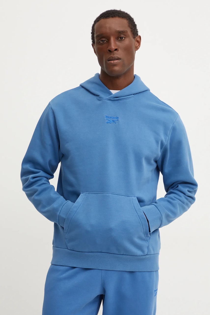 Reebok bluza Identity Washed barbati, cu glugă, neted, 100205482 Reebok bluza Identity Washed barbati, cu glugă, neted, 100205482