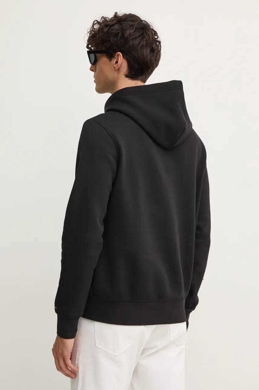 Кофта Tommy Hilfiger мужская цвет чёрный с капюшоном с принтом MW0MW35523 Кофта Tommy Hilfiger мужская цвет чёрный с капюшоном с принтом MW0MW35523