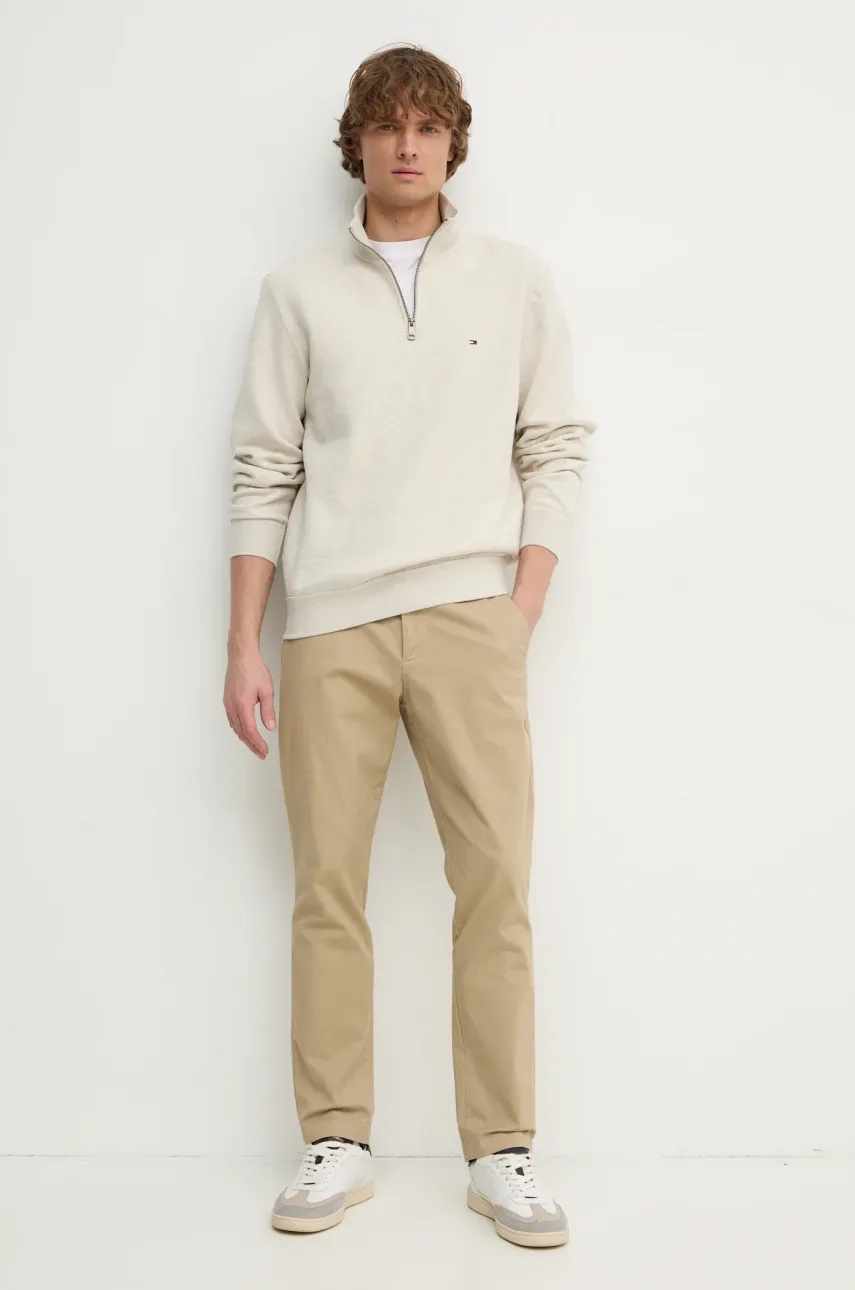 Кофта Tommy Hilfiger мужская цвет бежевый однотонная MW0MW37233 Кофта Tommy Hilfiger мужская цвет бежевый однотонная MW0MW37233