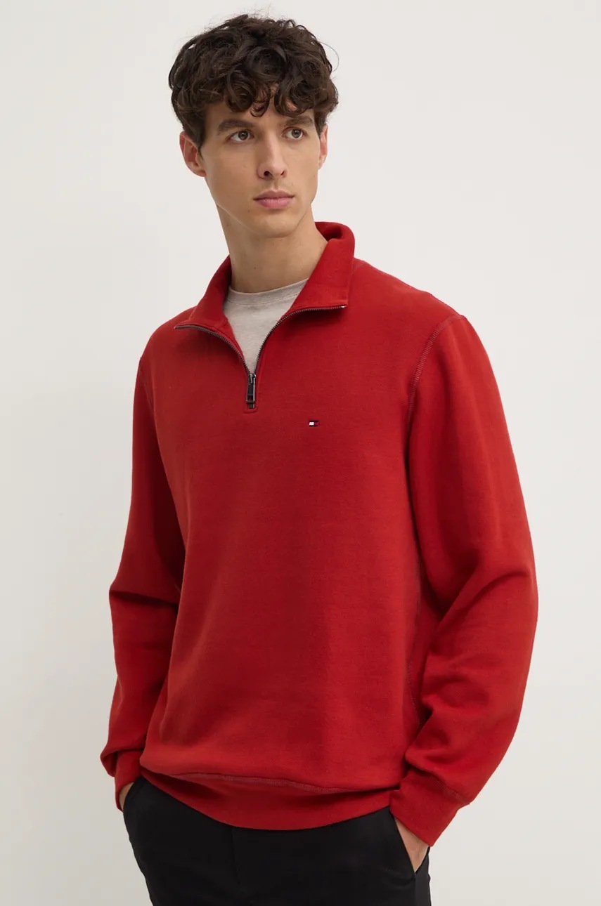 

Суичър Tommy Hilfiger в червено с изчистен дизайн MW0MW37233, Бордо