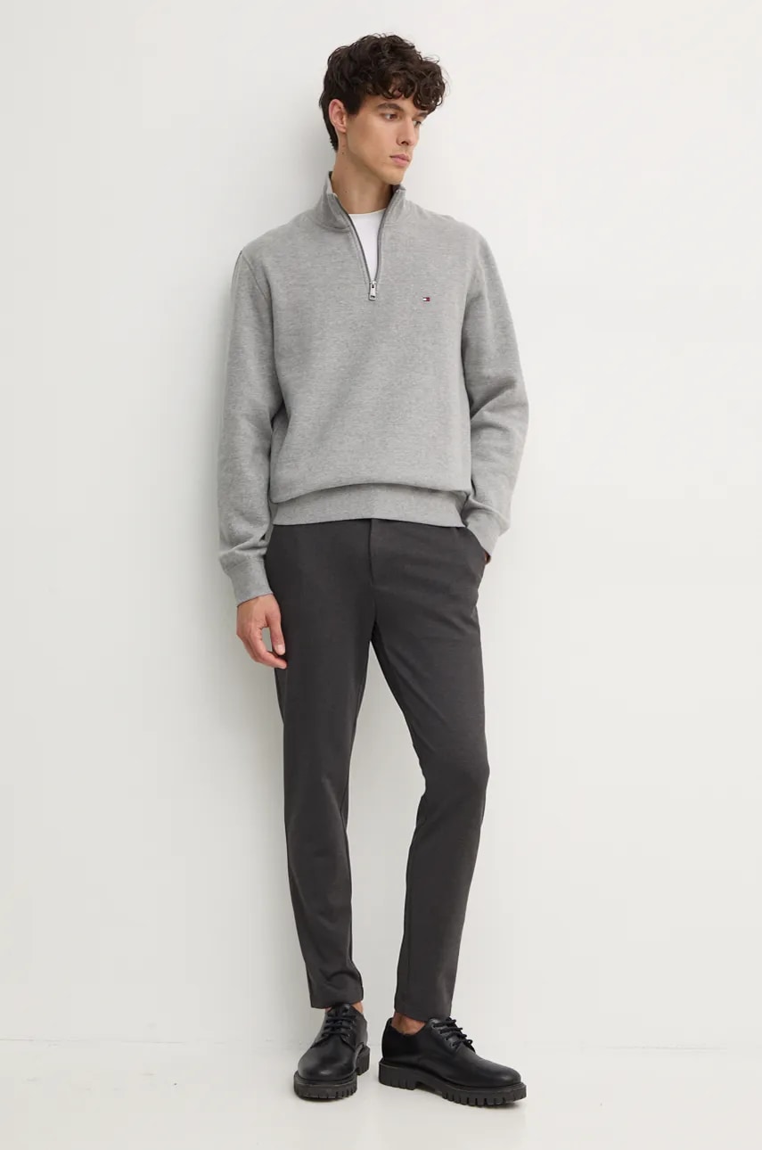 Кофта Tommy Hilfiger мужская цвет серый однотонная MW0MW37233 Кофта Tommy Hilfiger мужская цвет серый однотонная MW0MW37233