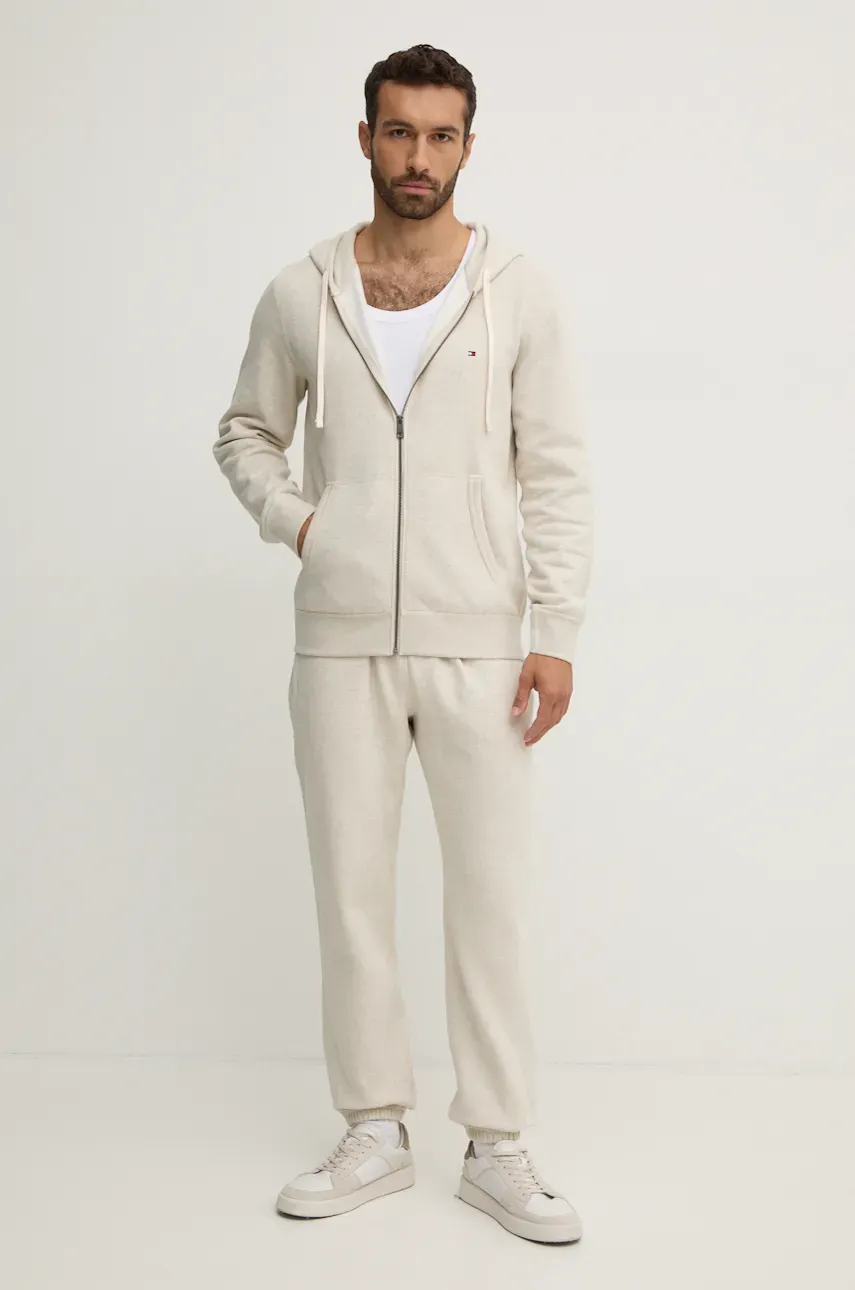 Кофта Tommy Hilfiger мужская цвет бежевый с капюшоном однотонная MW0MW37234 Кофта Tommy Hilfiger мужская цвет бежевый с капюшоном однотонная MW0MW37234