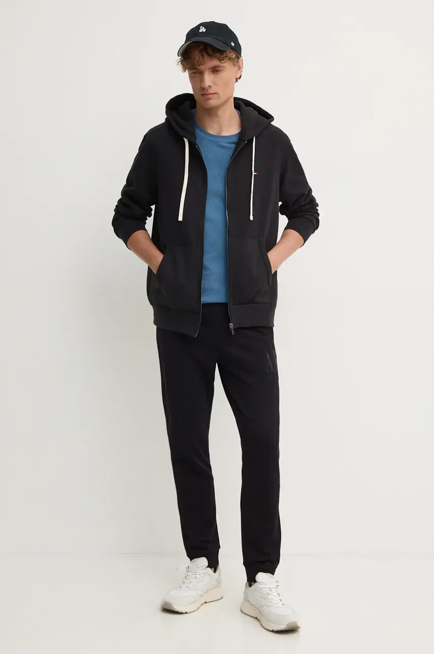 Кофта Tommy Hilfiger мужская цвет чёрный с капюшоном однотонная MW0MW37234 Кофта Tommy Hilfiger мужская цвет чёрный с капюшоном однотонная MW0MW37234