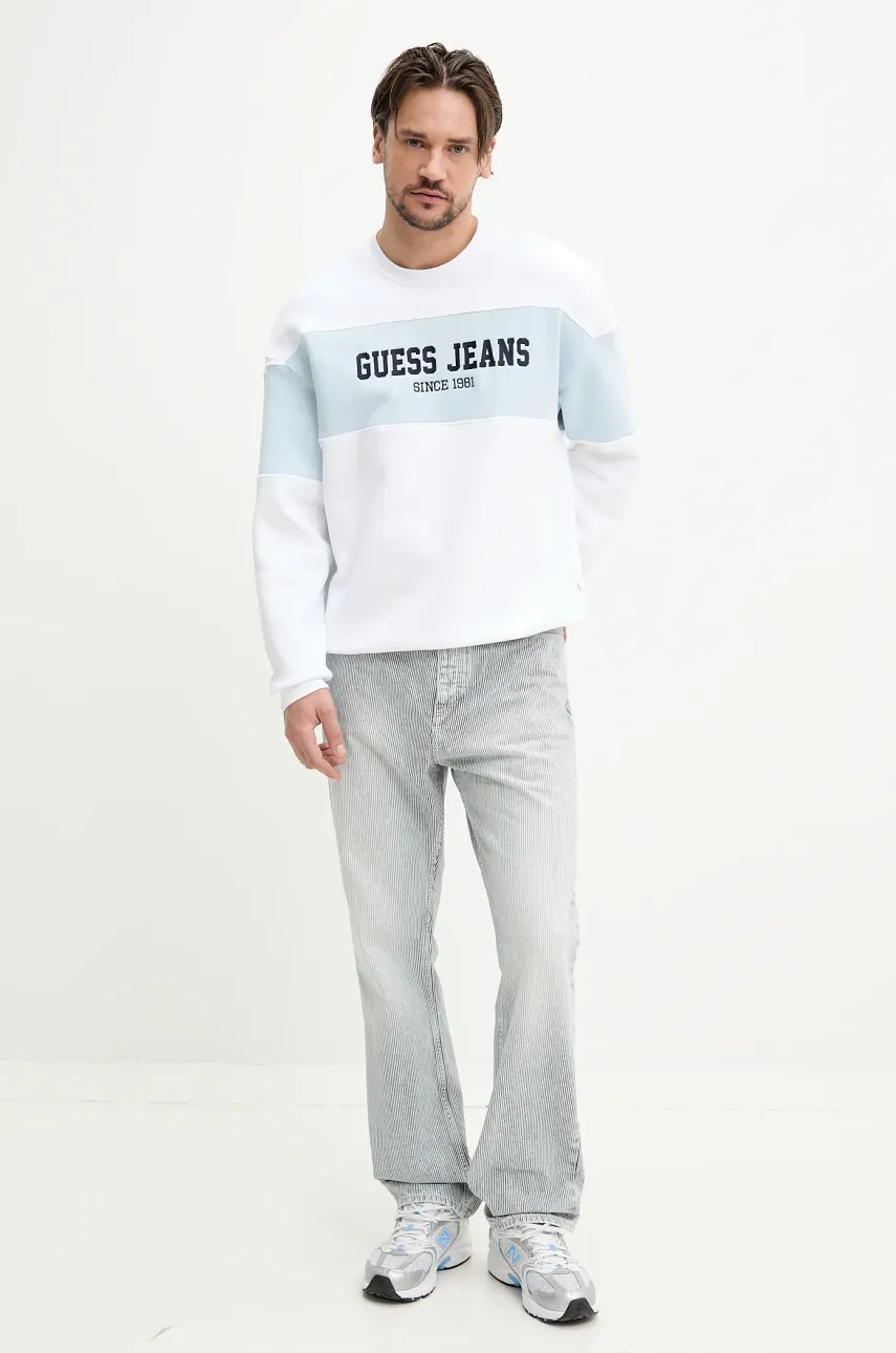 Кофта Guess Jeans мужская цвет белый узор M4BQ39 K9V31 Кофта Guess Jeans мужская цвет белый узор M4BQ39 K9V31