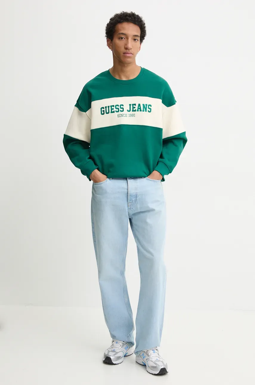 Кофта Guess Jeans мужская цвет зелёный узор M4BQ39 K9V31 Кофта Guess Jeans мужская цвет зелёный узор M4BQ39 K9V31