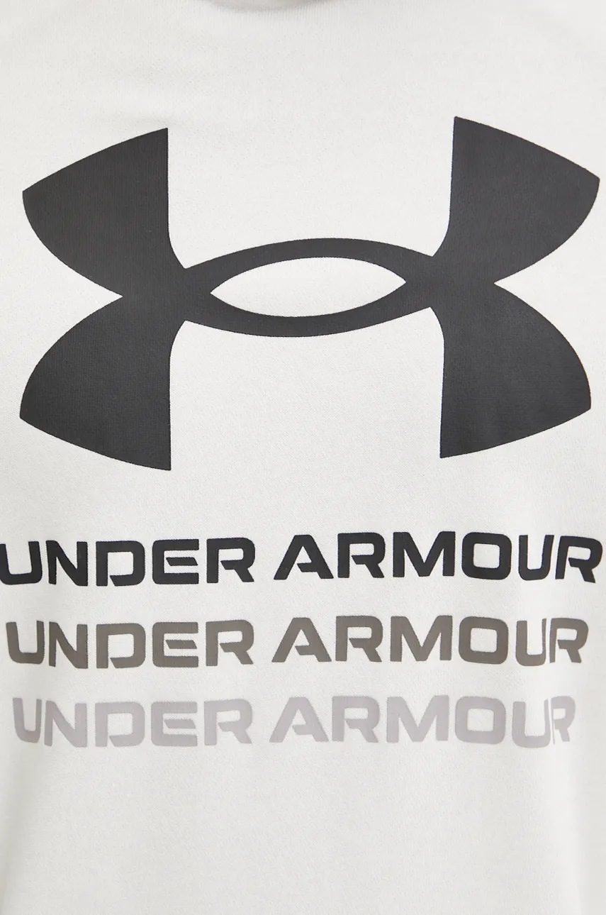 Φούτερ προπόνησης Under Armour Rival χρώμα: άσπρο, με κουκούλα, 1386047 φωτογραφία