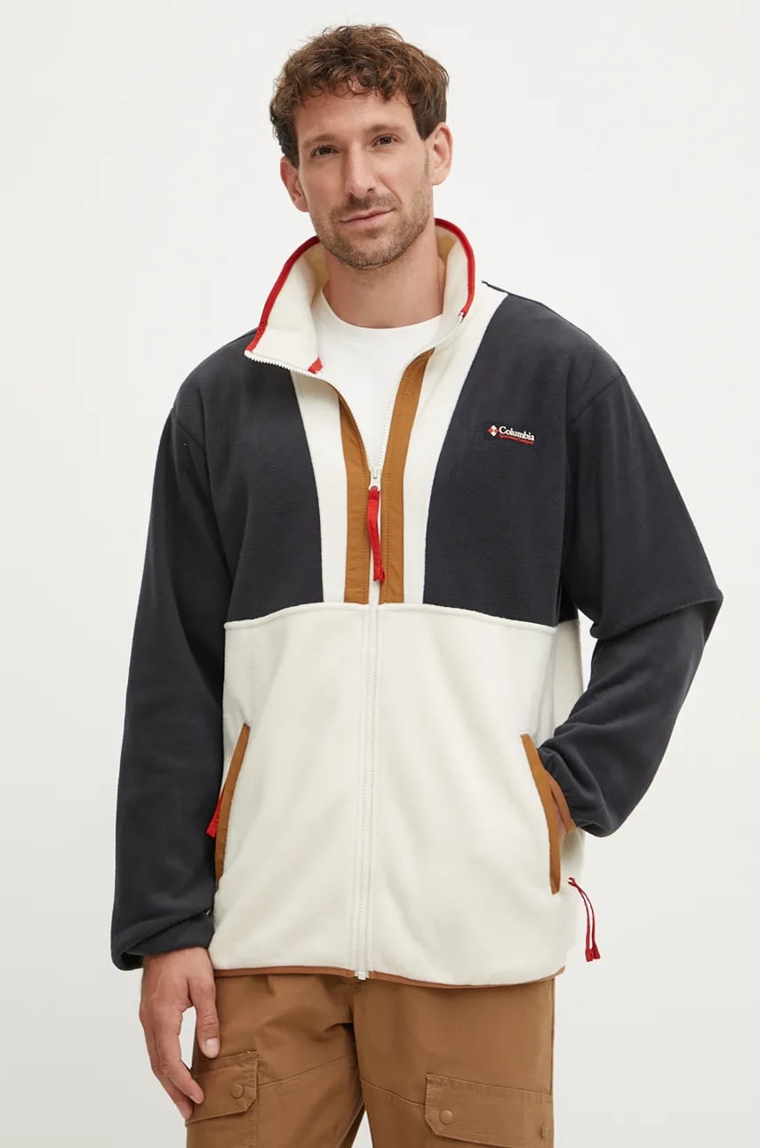 Columbia hanorac fleece Backbowl II Full Zip Fleece culoarea bej, modelator, 2090851 Columbia hanorac fleece Backbowl II Full Zip Fleece culoarea bej, modelator, 2090851