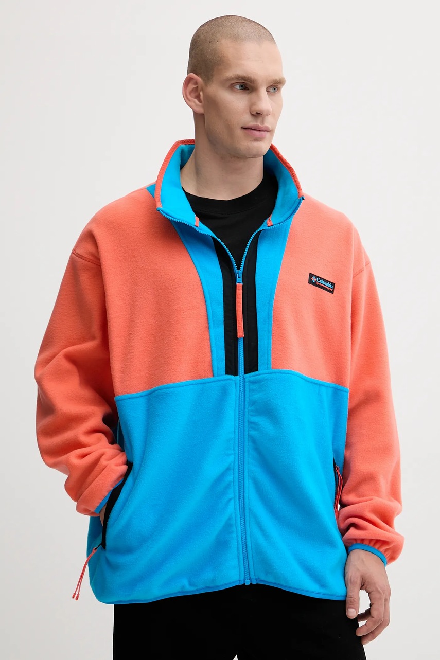 Columbia hanorac fleece Backbowl II Full Zip Fleece culoarea gri, uni, 2090851