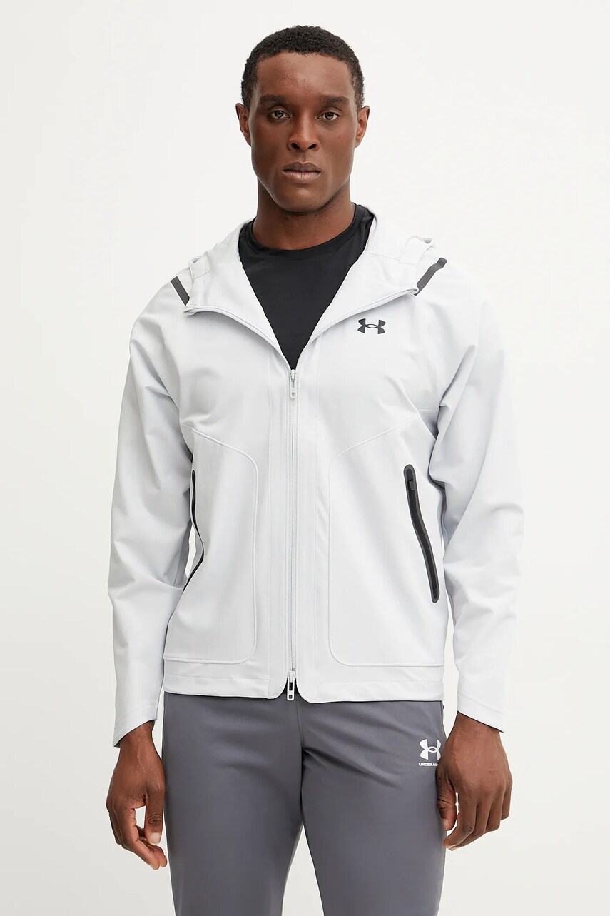 Under Armour jacheta de antrenament Unstoppable culoarea gri, de tranzitie, 1389354 Under Armour jacheta de antrenament Unstoppable culoarea gri, de tranzitie, 1389354