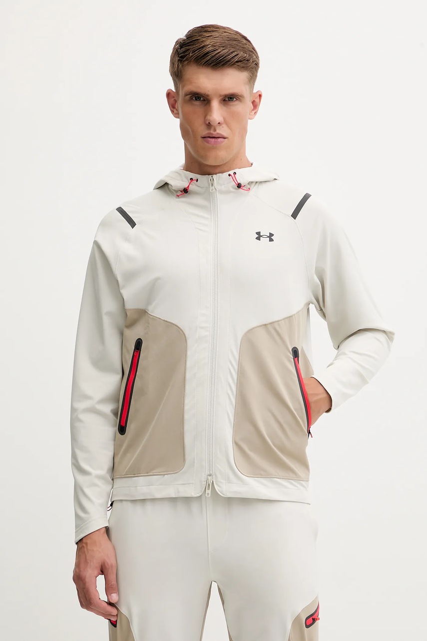 Under Armour jachetă de antrenament Unstoppable culoarea gri, de tranziție, 1389354
